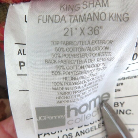 New Vintage 2006 JCPenney Middleton King Pillow Shams Pair of 2 Quilted Red USA - Picture 8 of 14